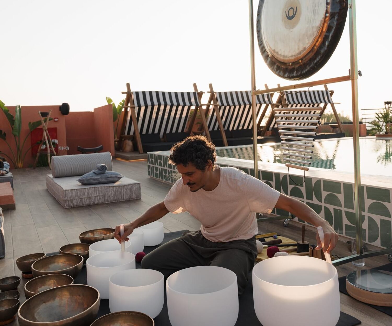 Group Sound bath at the Syntopia, Rethimno, Crete - Manolis Zografakis Sound Healer