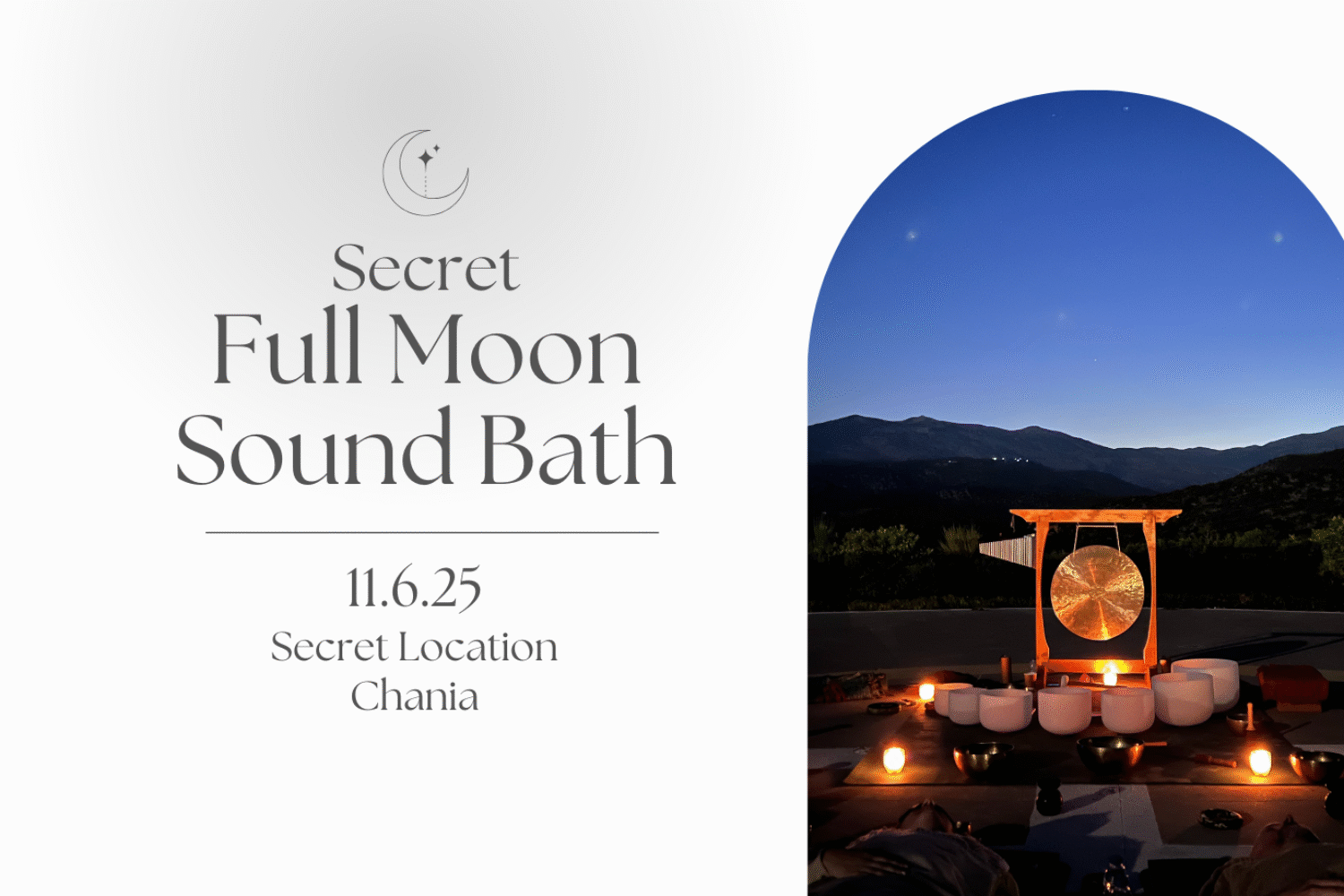 Secret full moon sound bath healing in Chania Crete