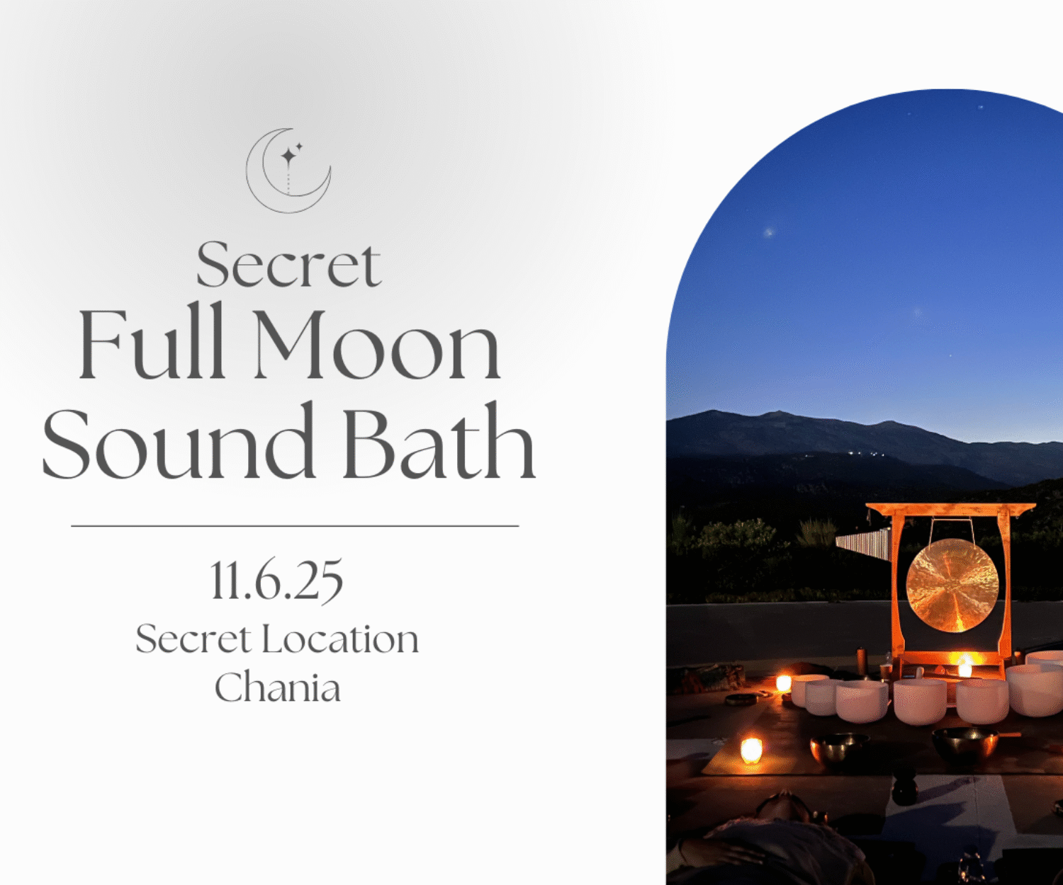 Secret full moon sound bath healing in Chania Crete