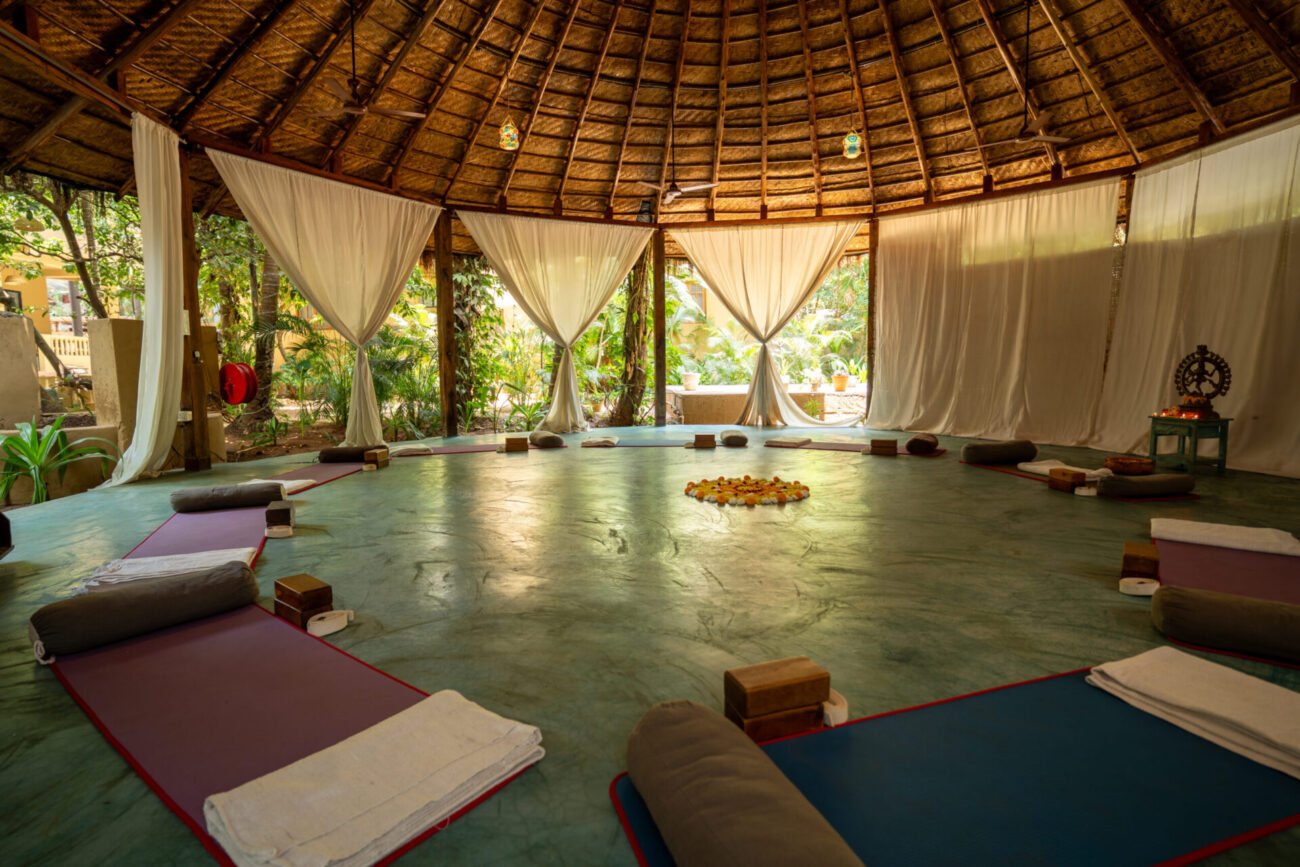 Yoga Shala at Nalanda Retreat Centre in Goa